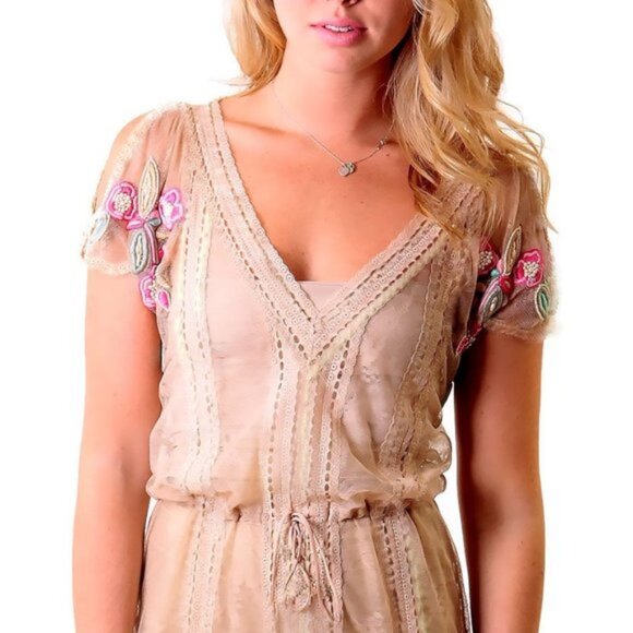 Matthew Williamson Vintage 1920s Flapper Gypsy Lace Embroidered Beaded Dress - Picture 5 of 14